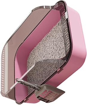 Large Semi Enclosed Cats Litter Box with High Sides, Thickened Odor Control Easy to Clean Cats Toilet for Indoor Cat Home Use