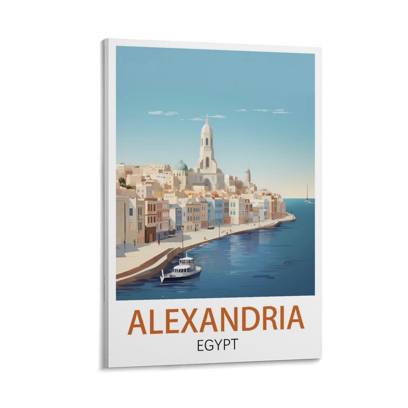 Alexandria Egypt Vintage Travel Posters 12x18inch(30x45cm) Canvas Art Prints Picture Wall Art Painting for Living Room Bedroom Office Decor