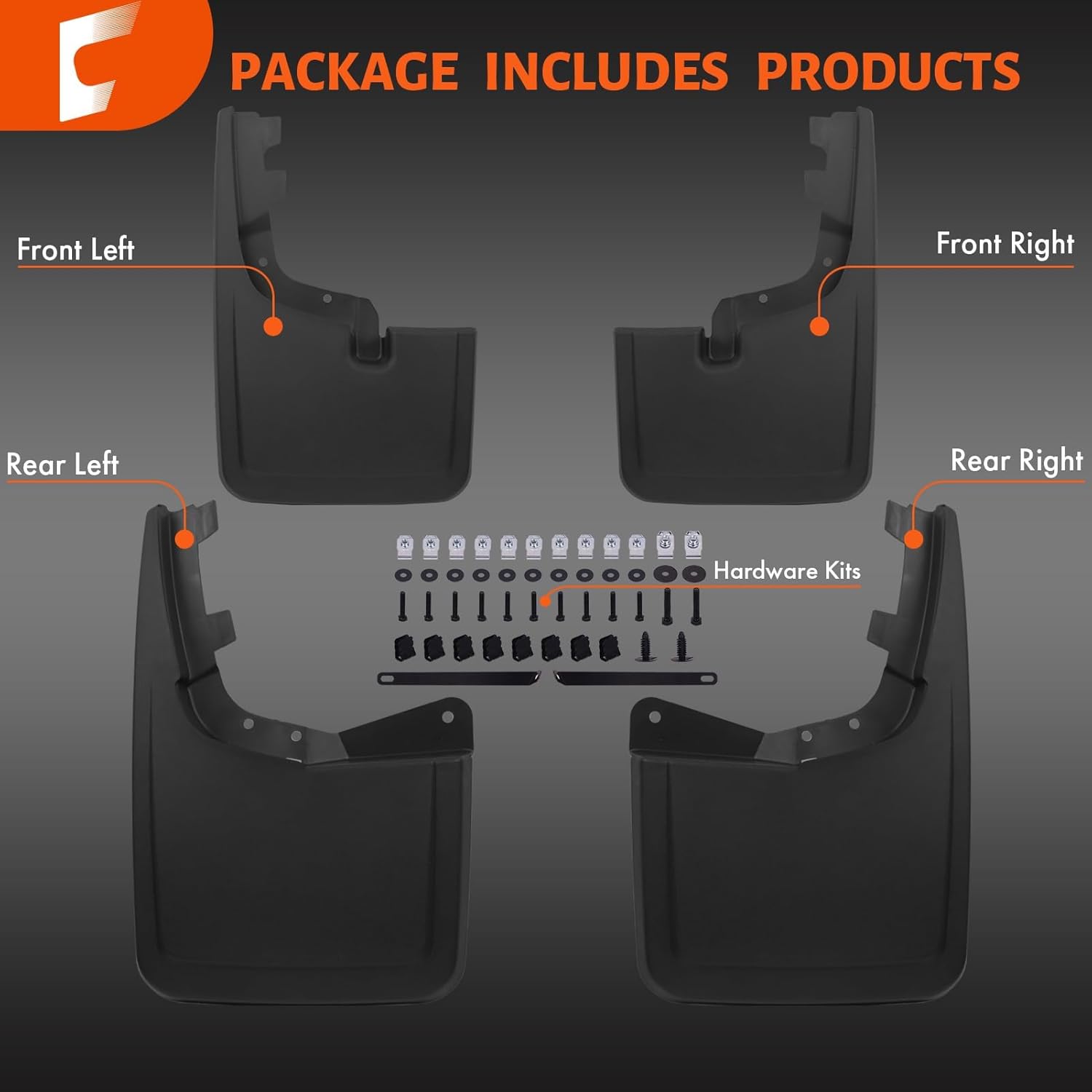 Upgraded Mud Flaps Fit for Ford F150 2026 2025 2024 2023 2022 2021, Mud Flaps for Pickup Trucks Splash Guard Compatible with 2025 Ford F150 Accessories, No Drilling Mud Gards Mudflaps, Set of 4