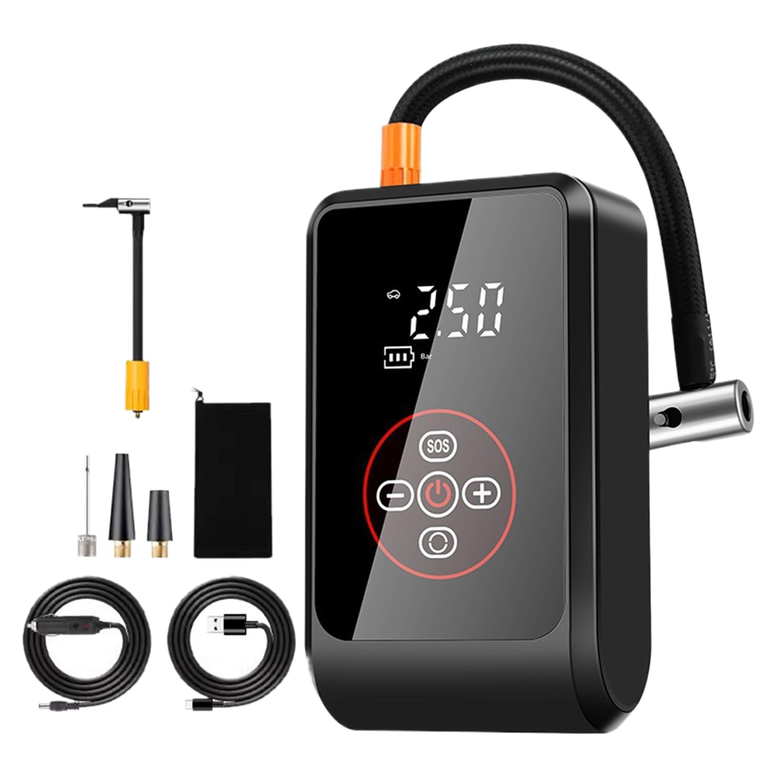 Gonfiatore Pneumatici Portatile Pompa Ricaricabile Auto con e Schermo LED