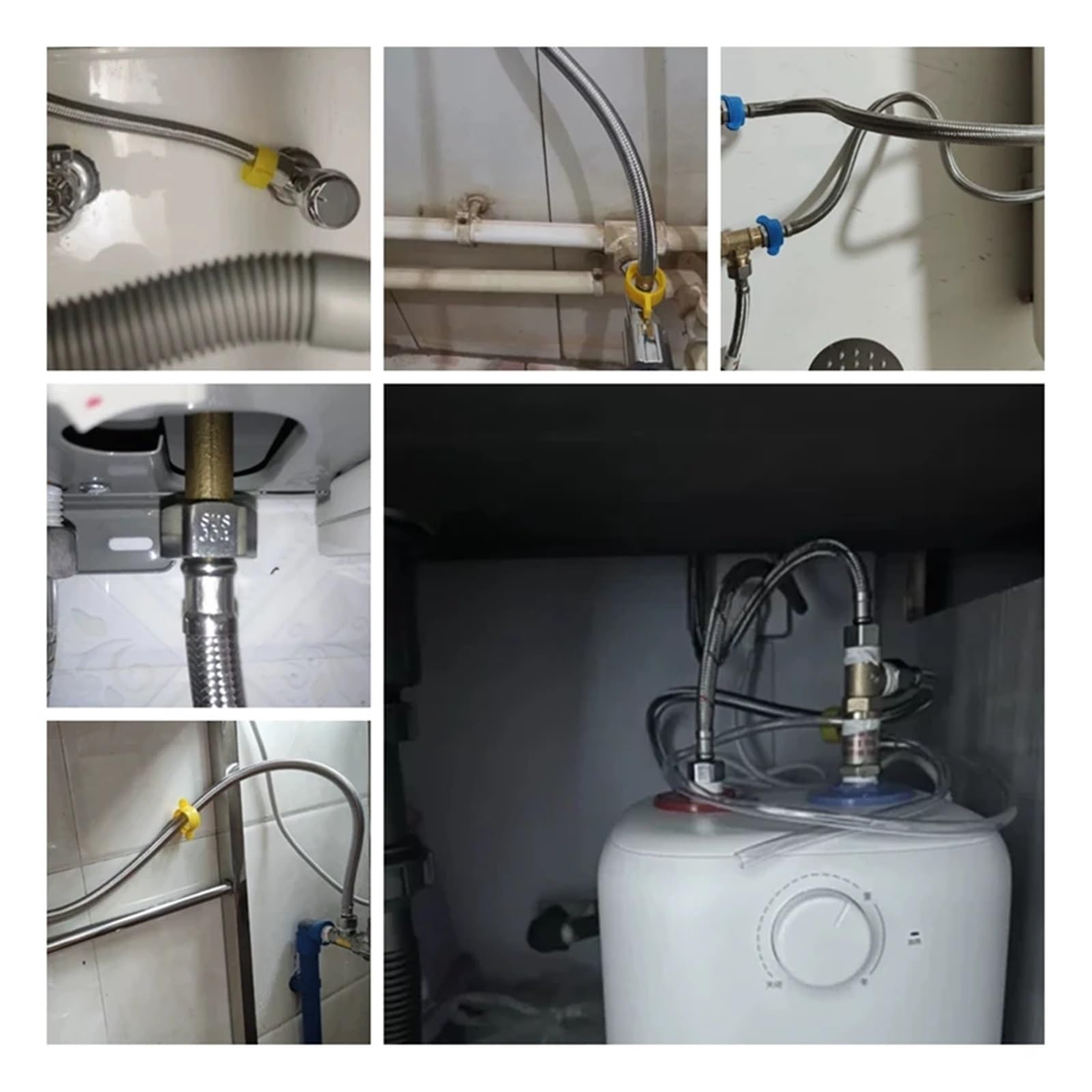 1 PC 1/2, 3/4 pollici Tubo intrecciato in acciaio inossidabile 304 Tubo ad acqua calda fredda Connessione rubinetto igienico Tubo Giardino Connessione acqua(1I2 Inch - 5m)