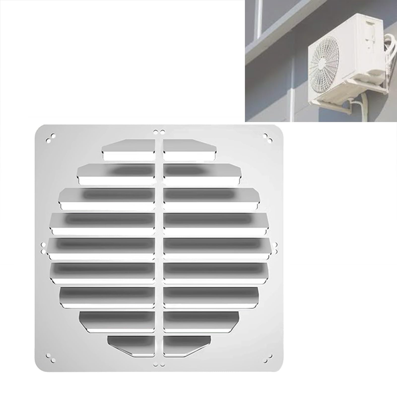 QYMYOZ Outdoor Air Conditioner Cover, Stainless Steel AC Condenser Deflector for Air Conditioner Compressor (43CM/17IN) - Weatherproof Protection, Energy Efficiency, Durable Des