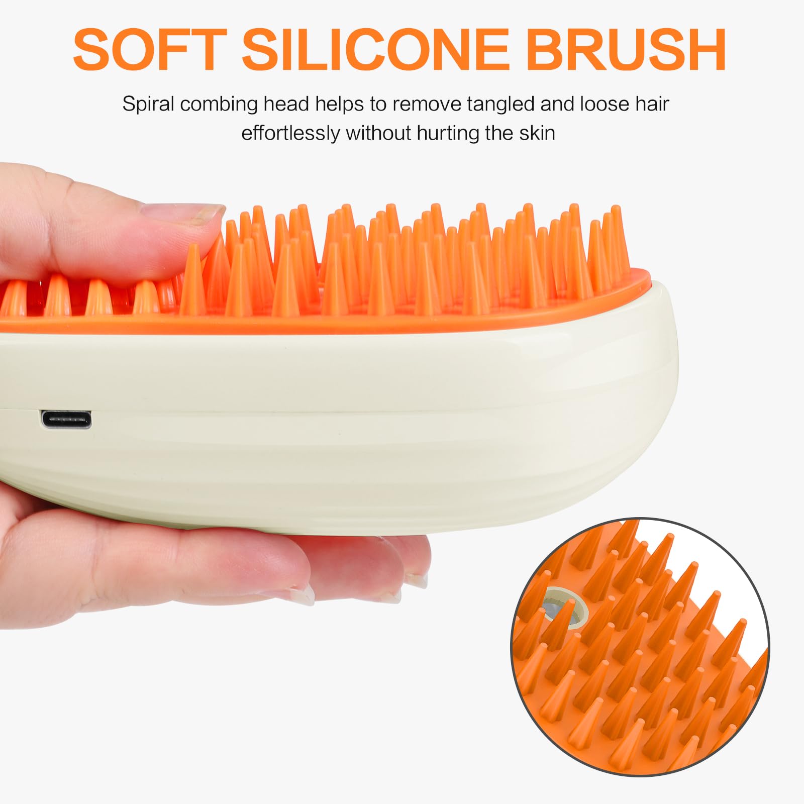 BIRDTOBR Spazzola A Vapore Per Gatti E Cani, 3 In 1 Spazzola Vapore Del Gatto, Autopulente Toelettatura Spazzola, Per Cani e Gatti Eliminare Pelo Superfluo Morto e Sottopelo
