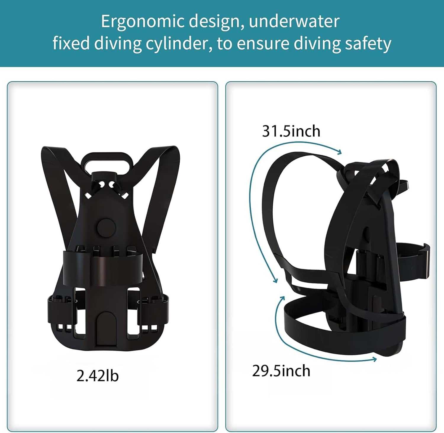 GOYOJO Scuba Tank Kit Portable, 2L Diving Tank Pump Adult with Diving Glasses & Vest, for Underwater Exploration Emergency Rescue Work Diving Tanks Underwater Device