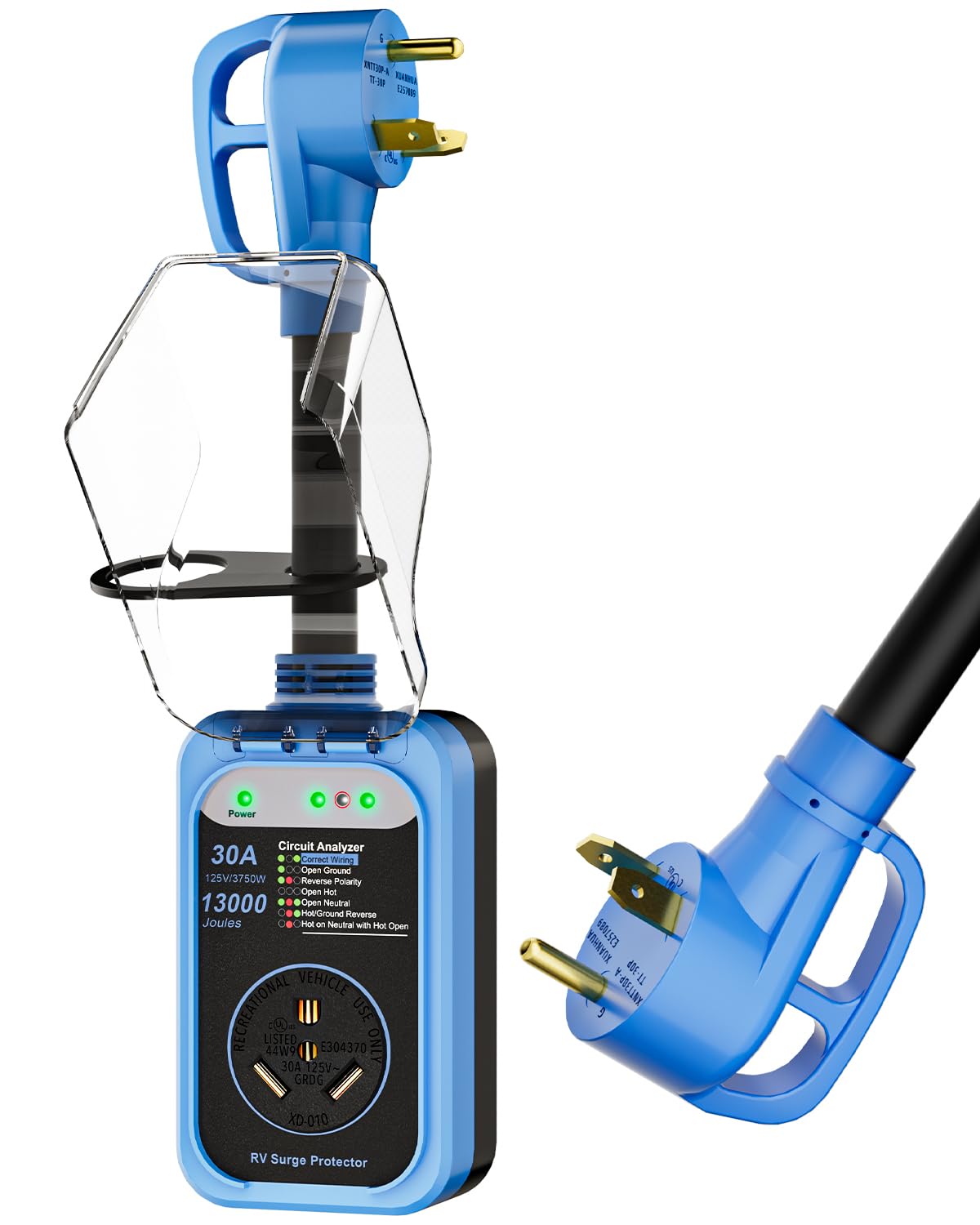 RV Surge Protector 30 Amp, 13000 Joules Circuit Analyzer for Camper