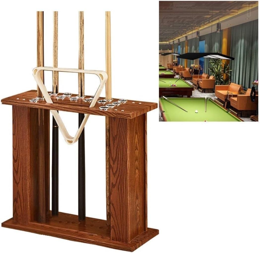 Billiards Rack Billiard Corner Stand Pool Rack Holds 16 Snooker Pool RackWood Grain Stick Holder Pool Holder, 60 * 24 * 53cm