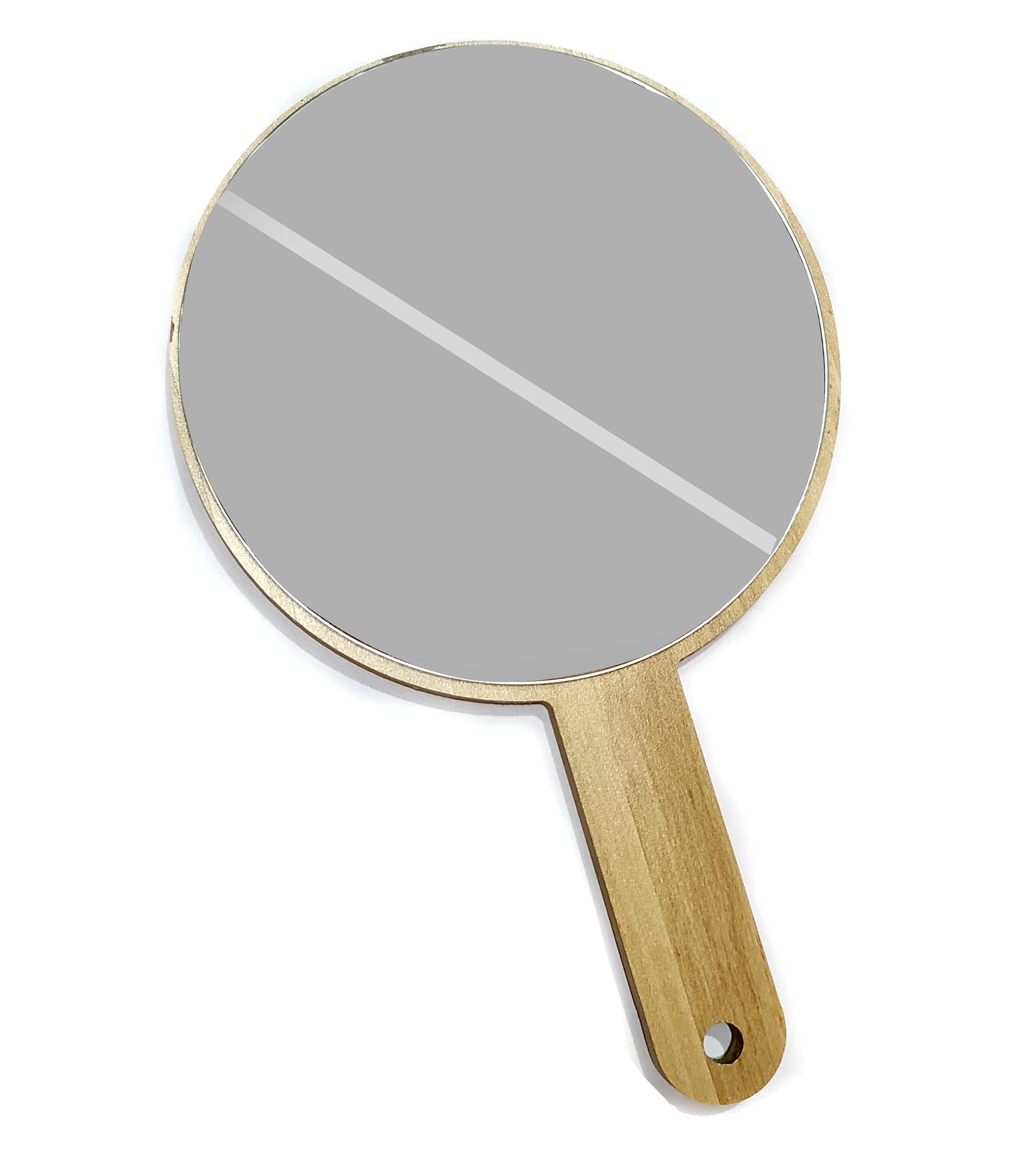 Wooden Hand Mirror, Makeup Mirror, Portable Mirror, Personal Makeup Round Mirror-11 Inch 300 Gm-picture-45