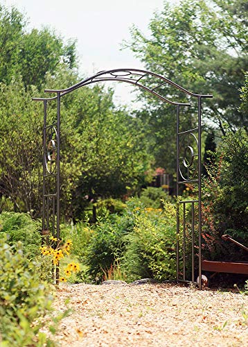 Achla Designs Arb-40 Tuscany Wrought Iron Garden Trellis Arch Arbor, Graphite #TOP5