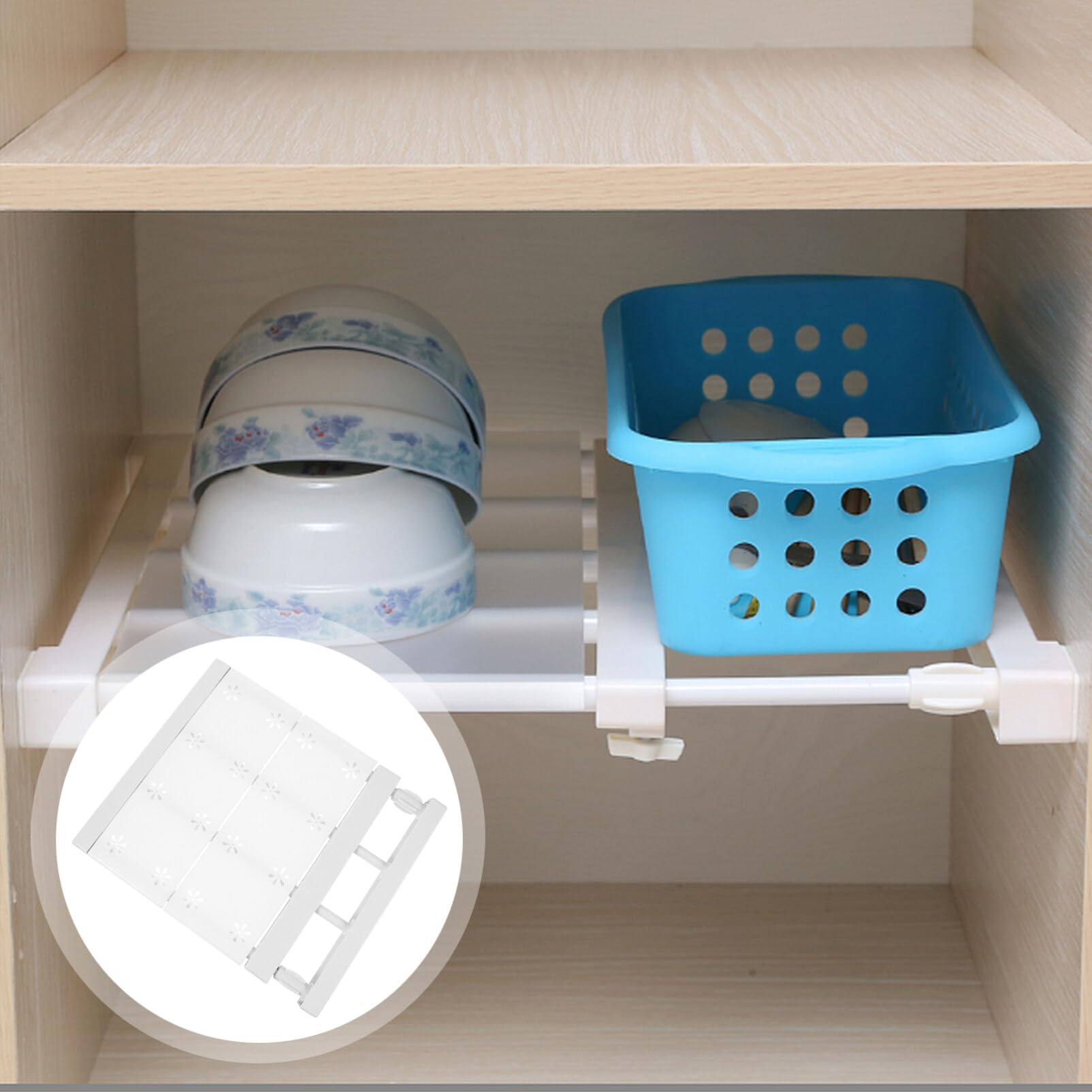 Alipis Tension Shelf for Closet 30-40cm Expandable Organizer Plastic Carbon Steel