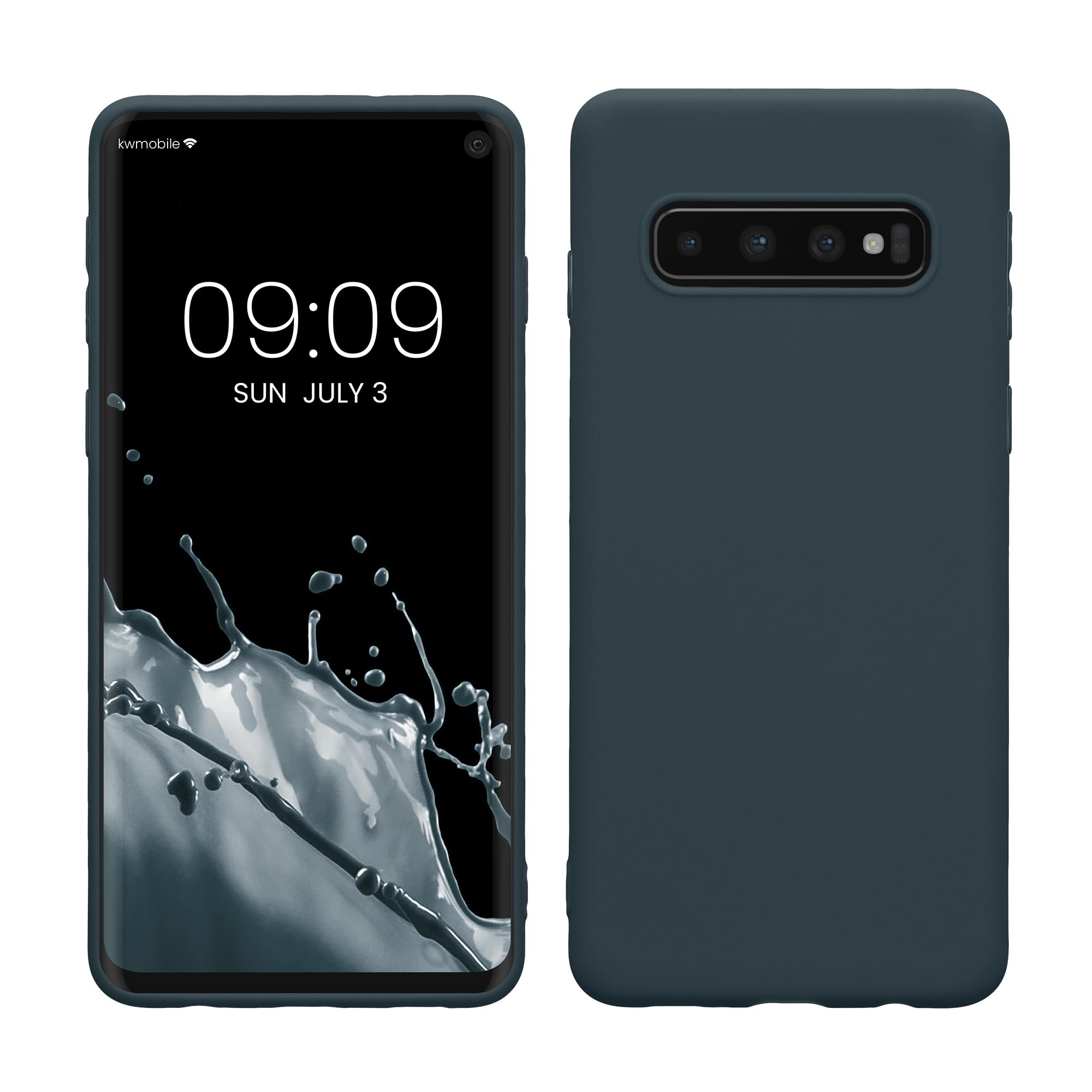 kwmobile Case Compatible with Samsung Galaxy S10 Case - Soft Slim Protective TPU Silicone Cover - Dark Slate