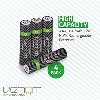 Venom AAA Újratölthető Elemek Töltőállomással - 4db 800mAh 1.2V Akkumulátor Szett Töltővel 3