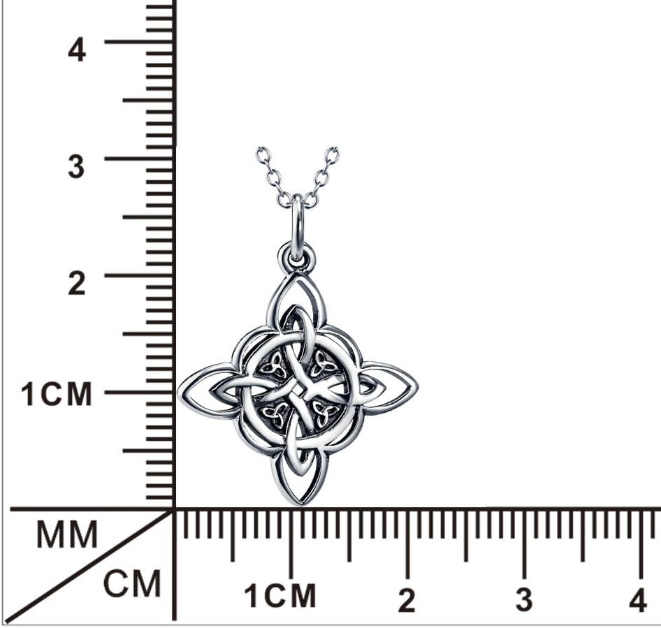 YFN Witch Knot Birthstone Necklaces Celtic Triquetra Knot 925 Sterling Silver Pendant Necklace for Women - Image 6
