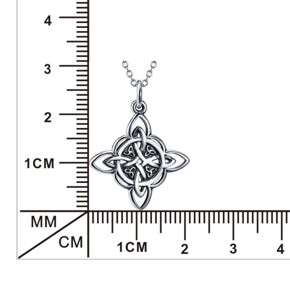 YFN Hexenknoten Kette Sterling Silber Hexe Anhänger Halskette Hexen Schmuck für Damen Witchy Geschenke für Mädchen