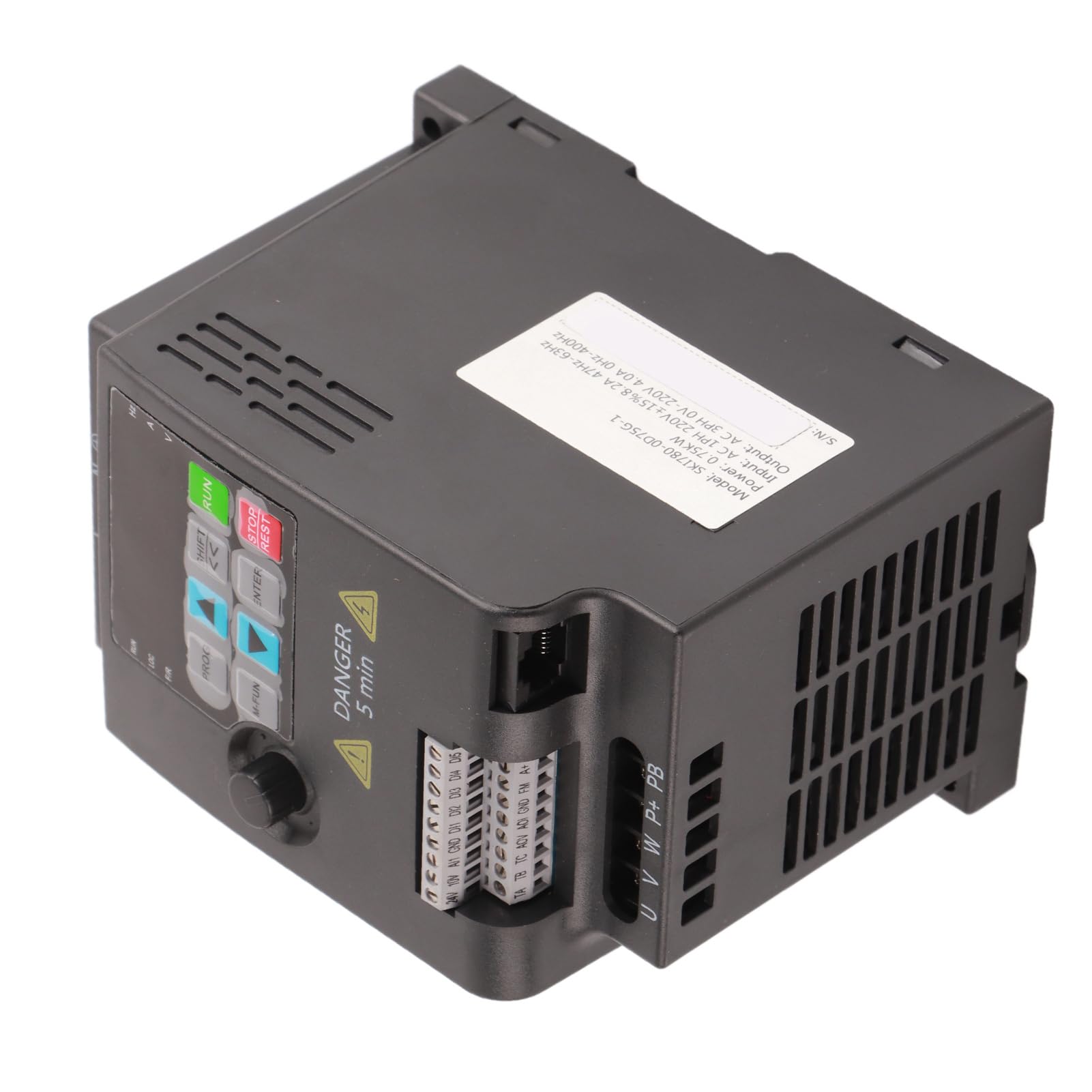 Convertitore di Frequenza SKI780 0,75kW 220V 380V, Inverter Universale per Motore Elettrico con Regolazione Velocità, VFD Mini per Pompe e Compressori, 110x85x142mm