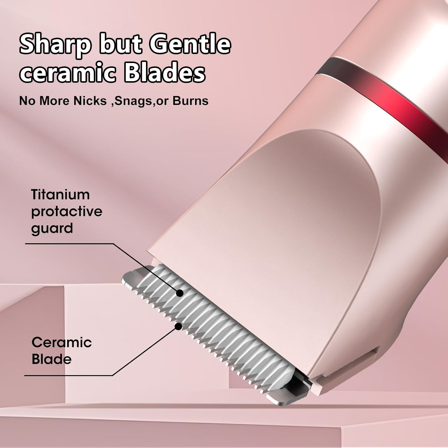 Rasoio Elettrico Donna, 3 in 1 Rasoio Donna Elettrico Senza Fili per corpo, gambe, peli pubici e viso, IPX6 impermeabile e USB ricaricabile