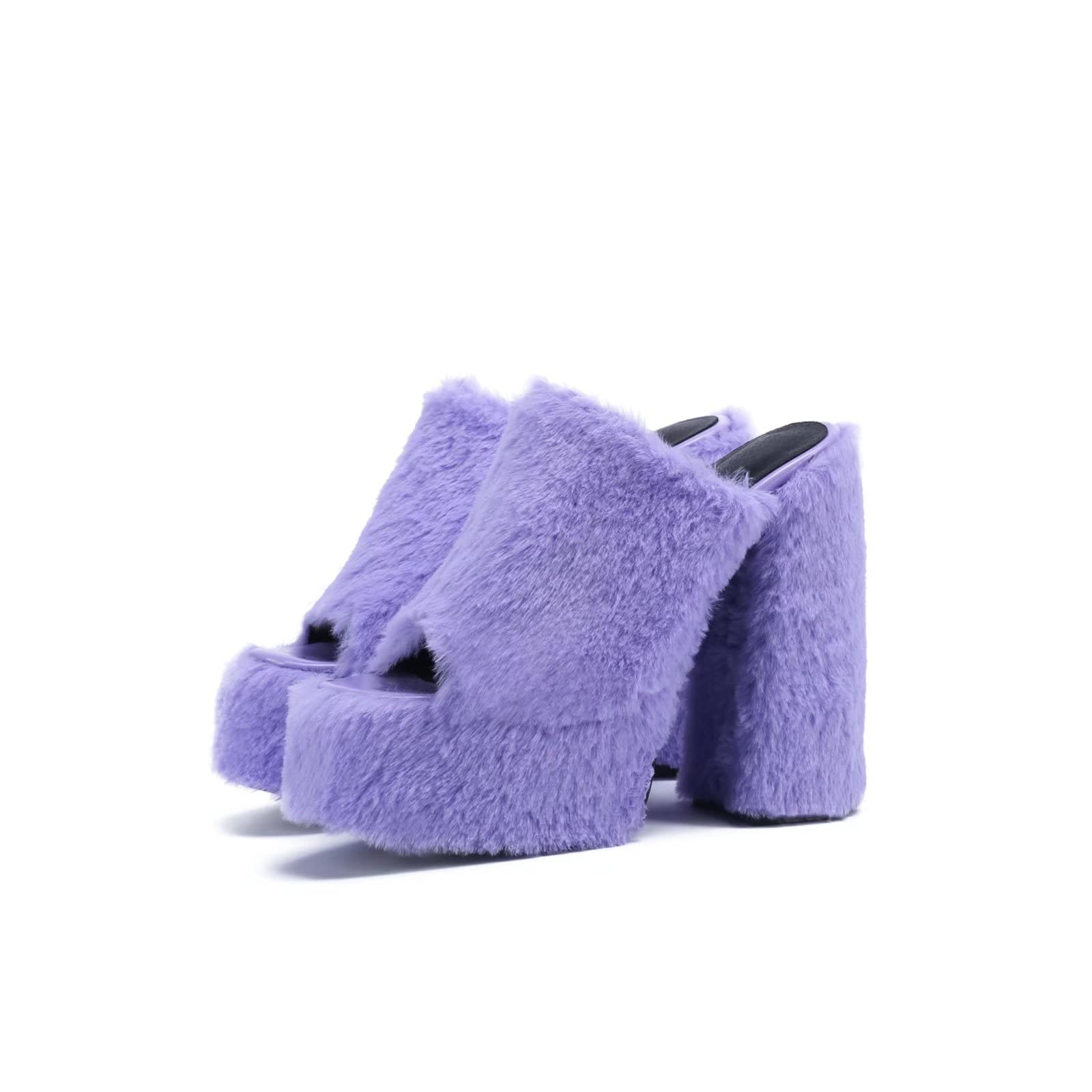 Frankie Hsulolita Womens Large Size Purple Violet Furry Fuzzy - Main Image