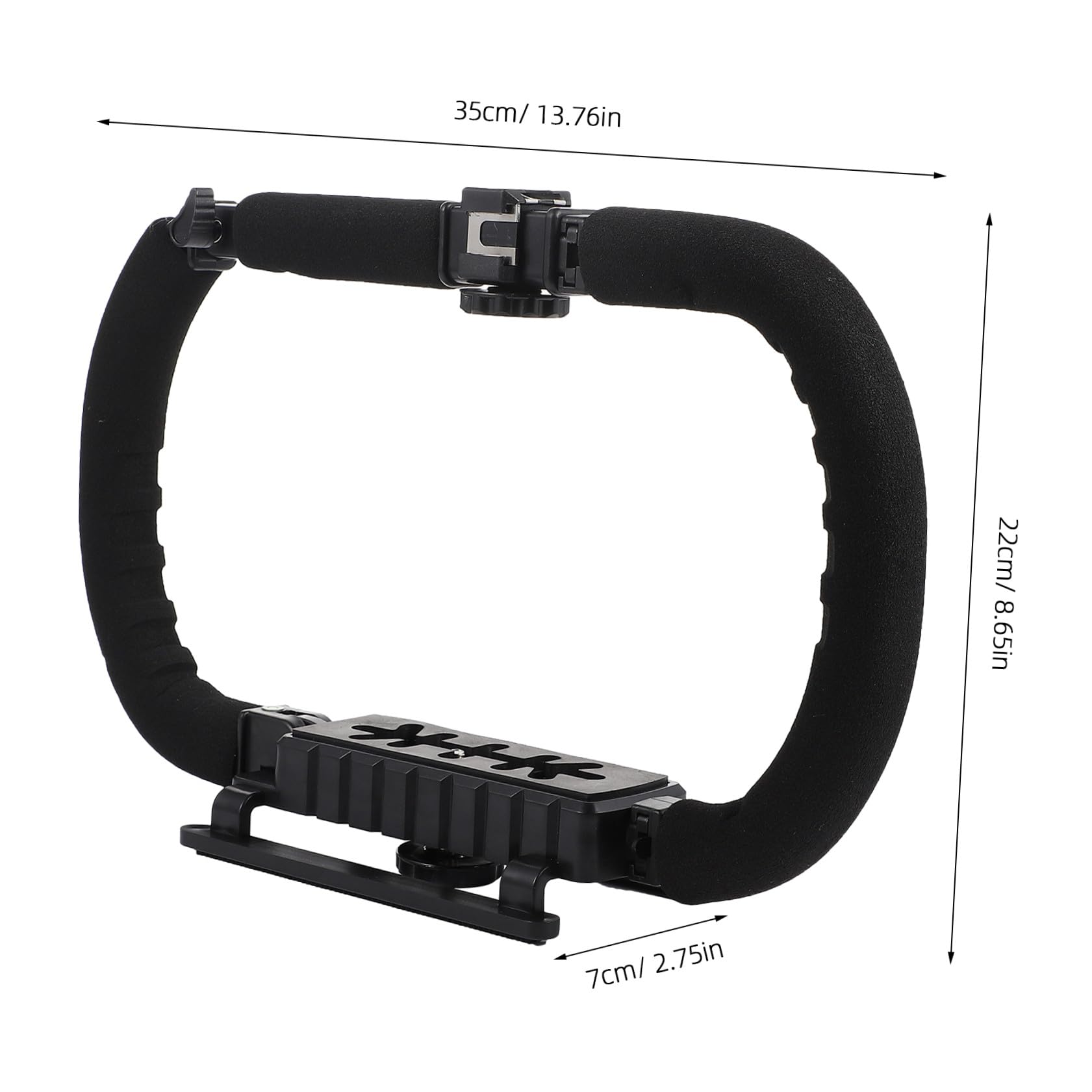 Estabilizador para Cámara Réflex y Dv de Mano 3 Puertos Cold Shoe y Tornillo de 1/4 Pulgadas para Grabación Estable y Montaje de Micrófono