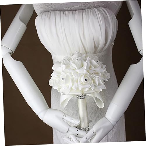 Miniatura 3 de ifundom Ramo de flores de seda para novia, ramo de flores de novia, decoración de diamantes de imitación de seda, flores de seda, flores de seda,