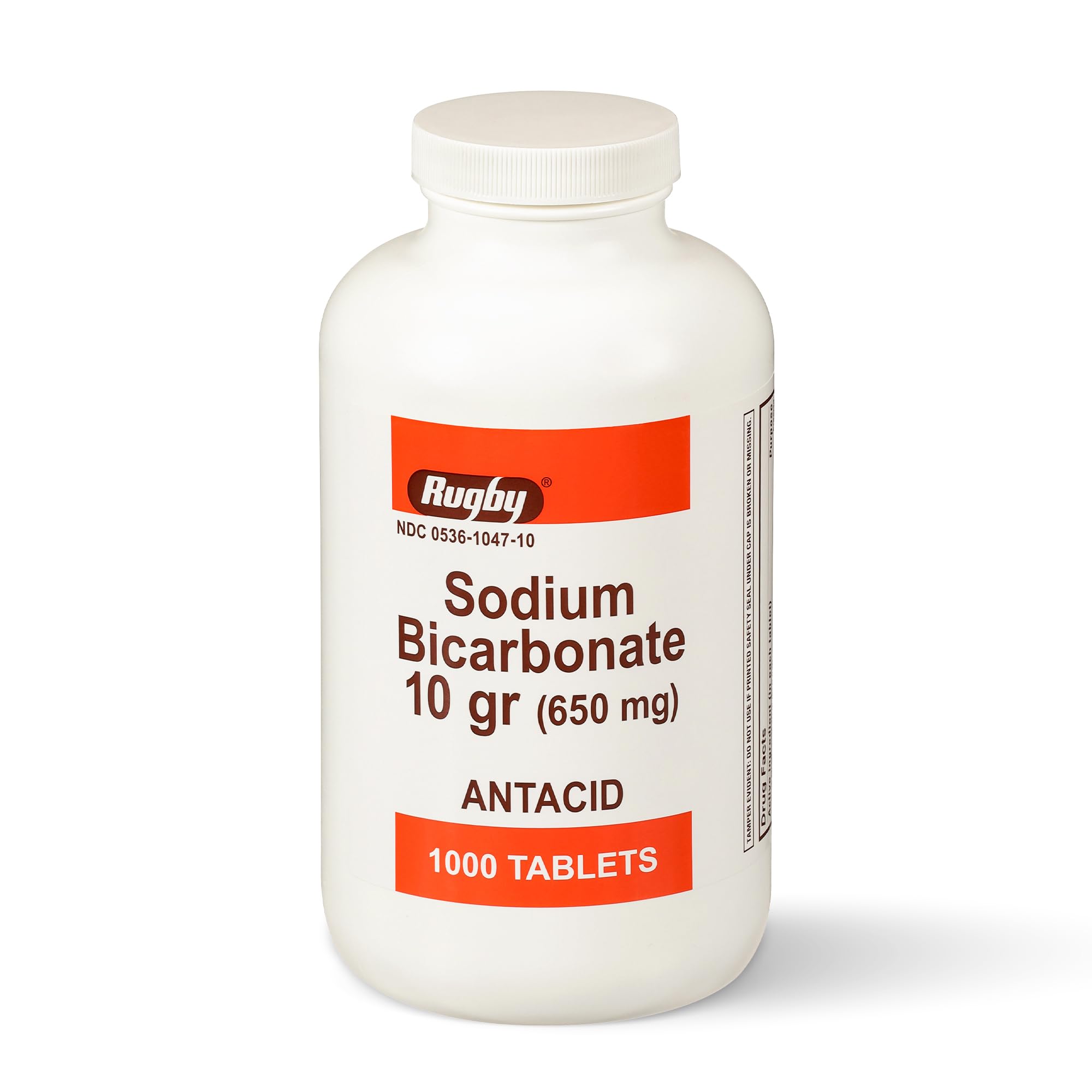 RUGBY LABORATORIES Sodium Bicarbonate Antacid Heartburn Relieve Tablets,10 Grains - 1000 Ea