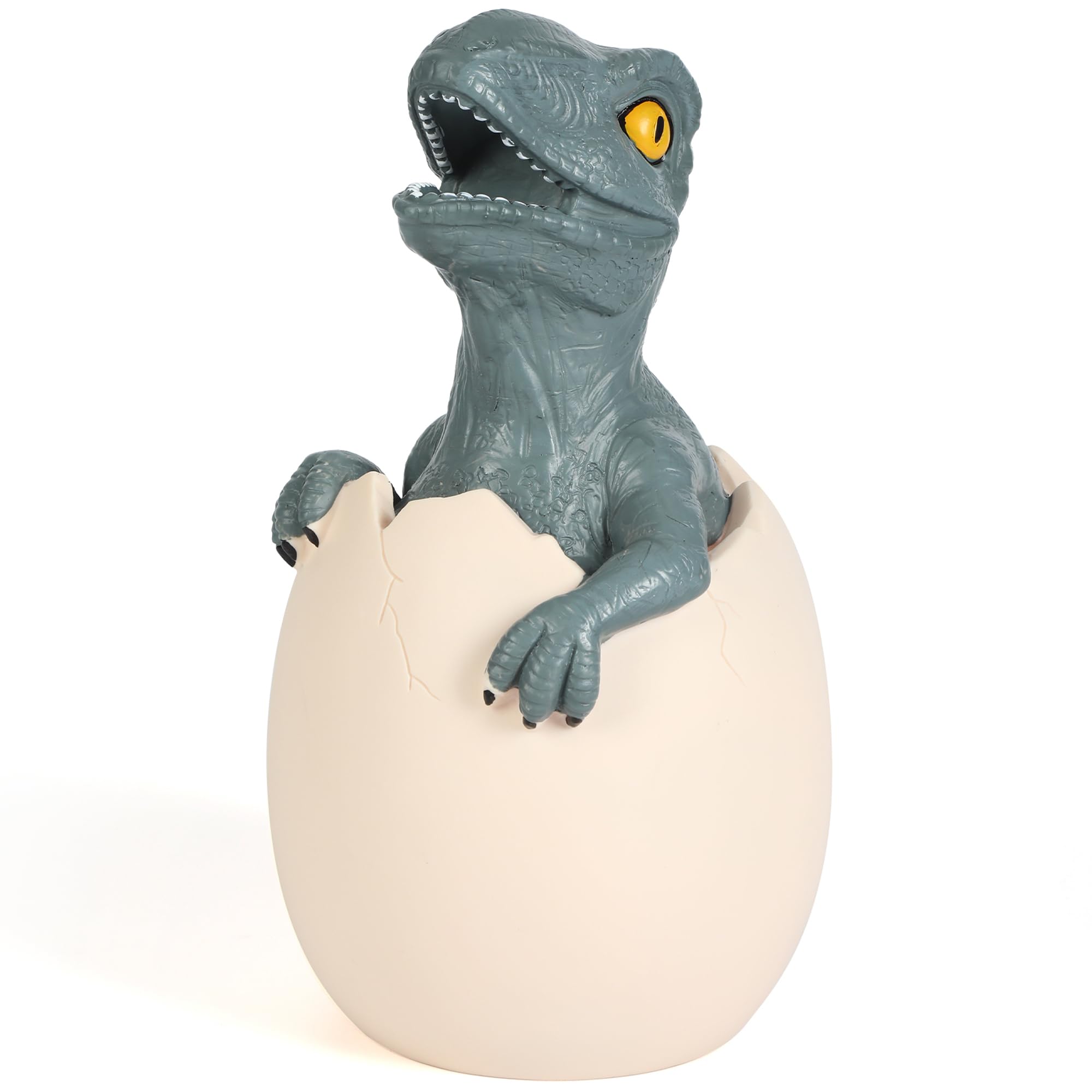 H&W Velociraptor Cub Piggy Bank, Shatterproof Eating Money Dinosaur Money Bank, First Coin Bank, Best Christmas Birthday for Kids Boys Girls Home