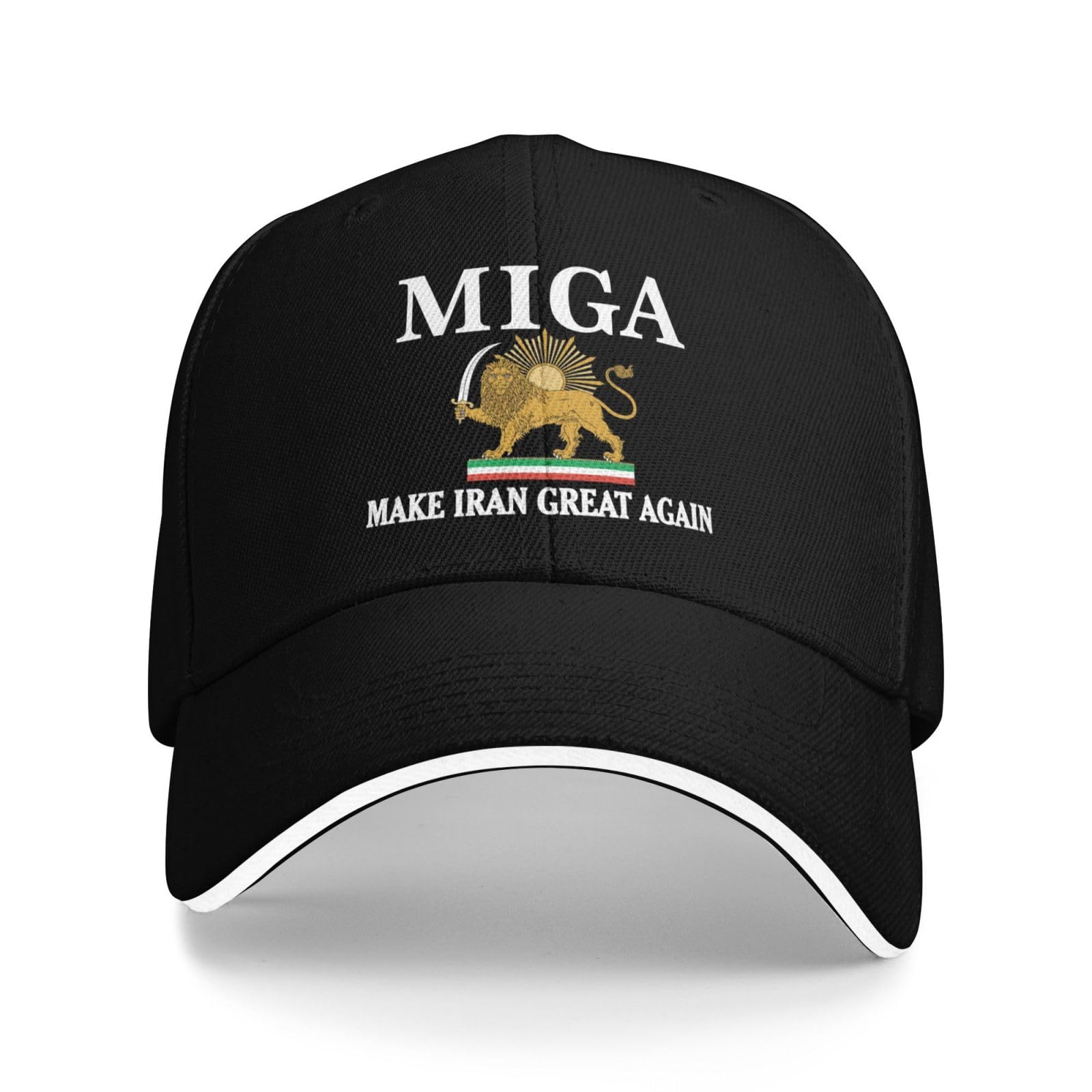 KWQDOZF Make Iran Great Again Hat Miga Trucker Cap for Men Women Black