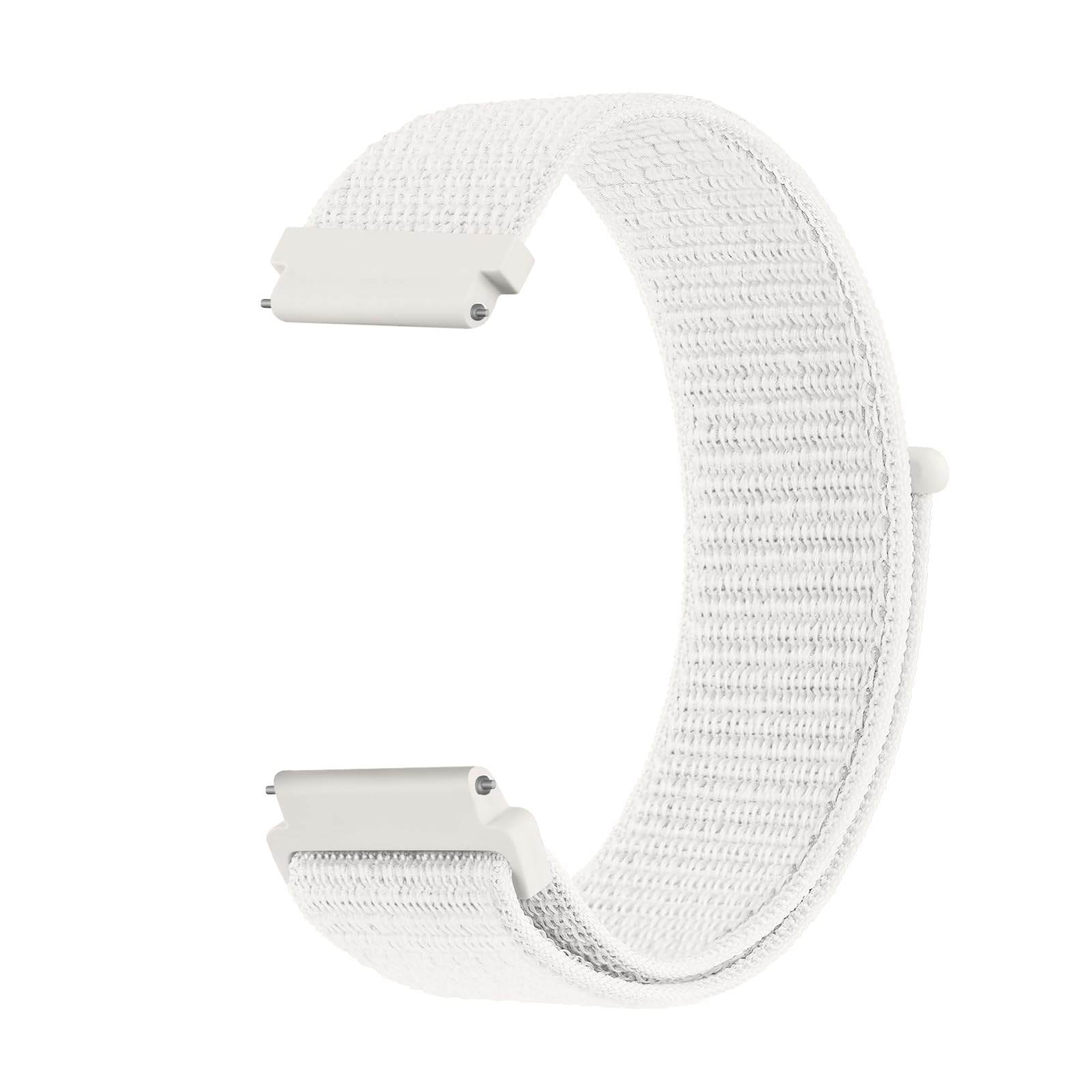 Nylon Strap for Garmin Vivoactive 4s, Venu 3s/2s, Forerunner 255s/265s, Vivomove 3s, 18mm Adjustable Replacement Watch Band Sport Wristband (White) — image 1