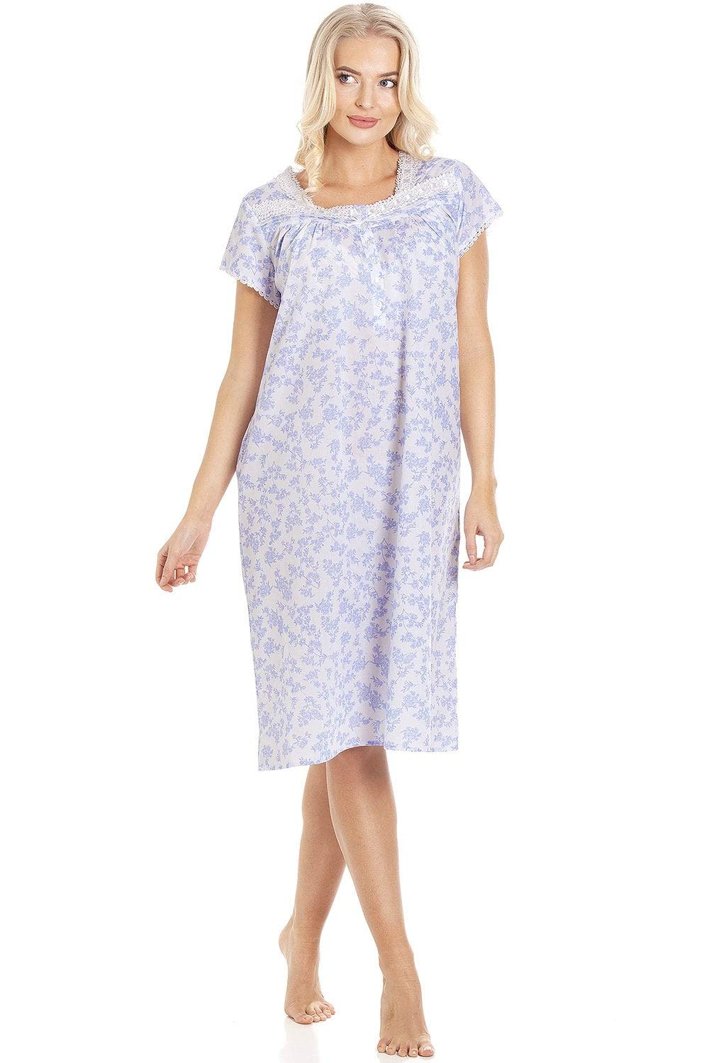Camille Women's  Floral Print Short Sleeve Nightdress in Size 18/20, BrandAlley