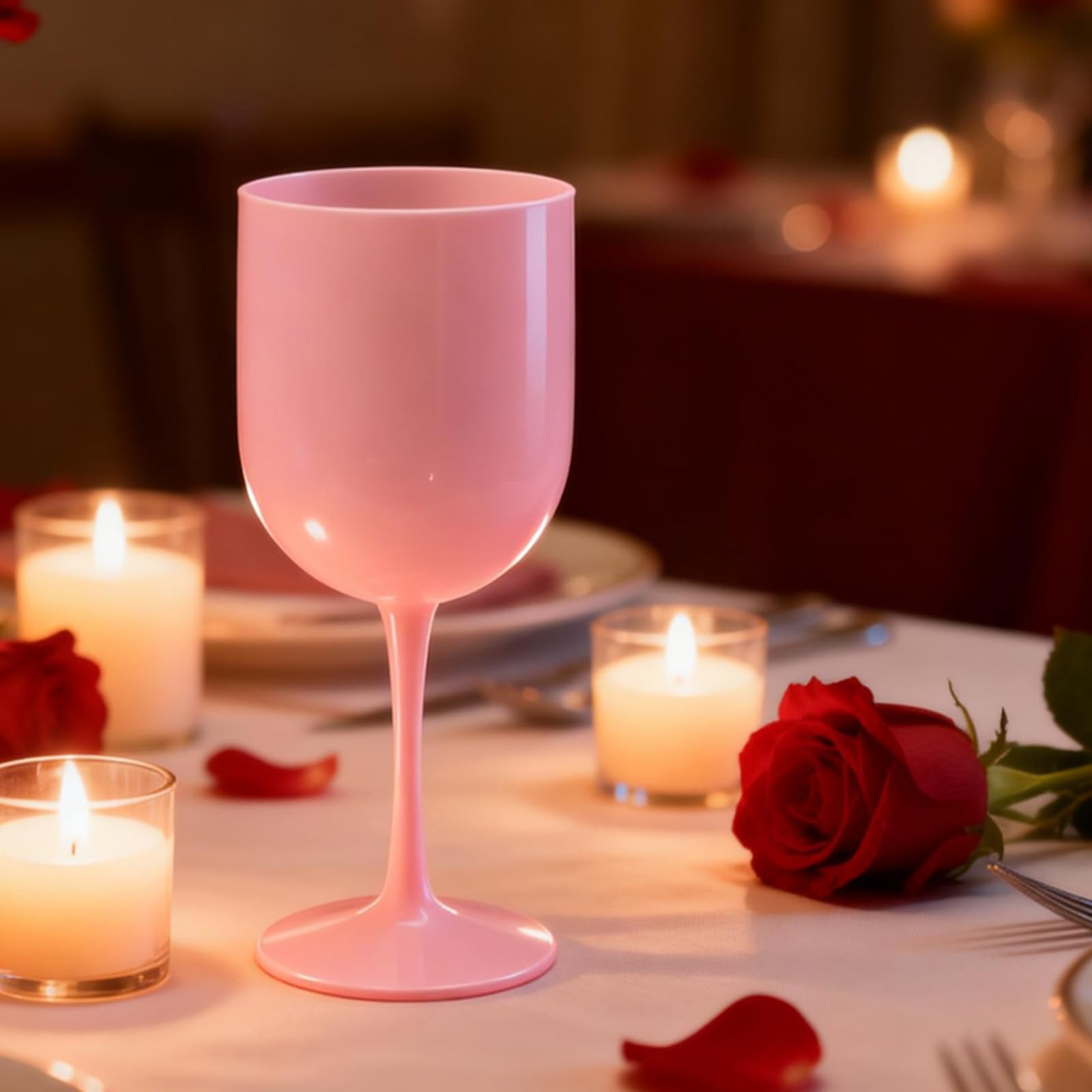 4 bicchieri da vino riutilizzabili, 480 ml, in plastica, 84 mm, in plastica, per eventi, feste, picnic, campeggio, infrangibili