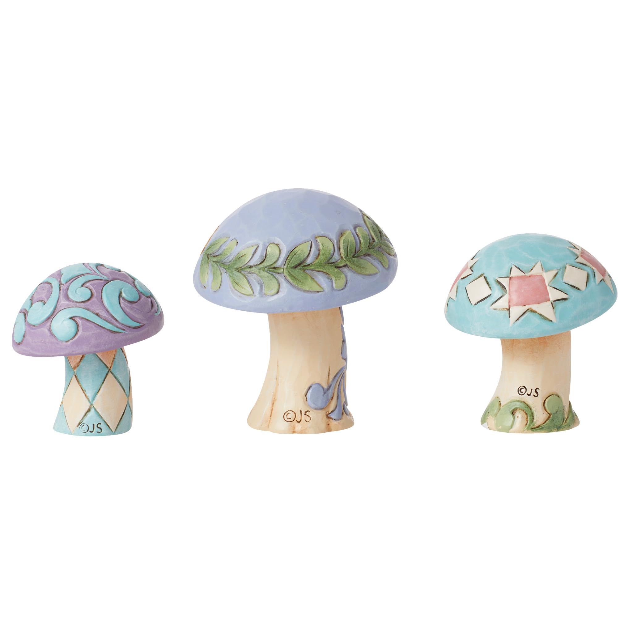 Enesco Jim Shore Heartwood Creek Nature's Meadow Mushrooms Minyatür Heykelcik Seti, 6,5 cm, Çok Renkli