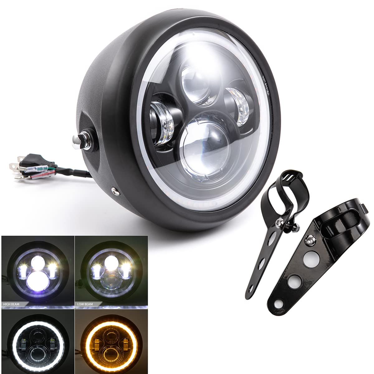 Fari moto da 7,5 pollici Fari anteriori a Led per Cafe Racer Bobber Chopper
