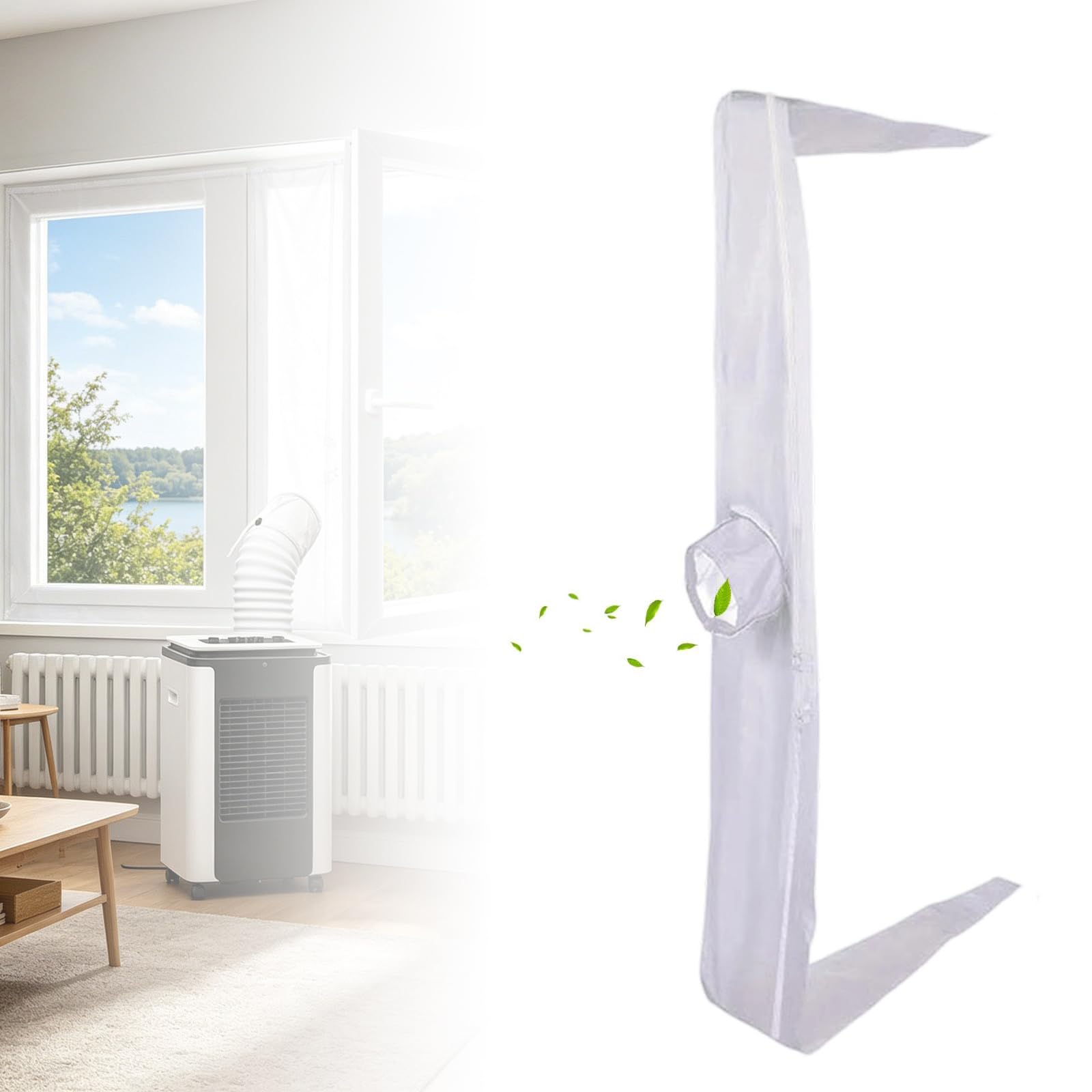 Air Conditioning Window Seal, Adjustable Fabric Cover for Portable AC Units Exhaust Hose, Universal Window Seal for Sliding Casement Tilt & Turn Windows – Drill-Free (400cm, Sleeve Seal Strip)
