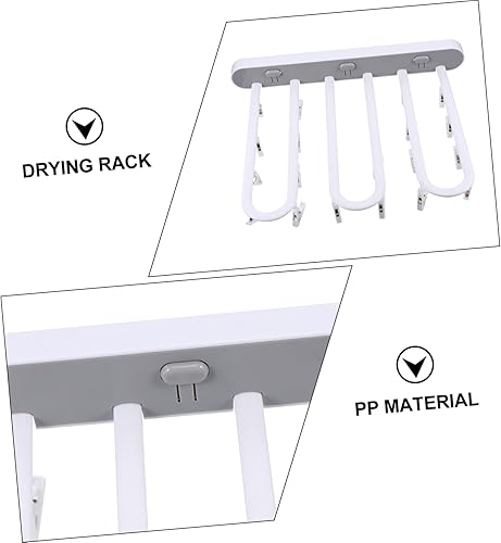Miniatura 7 de Hemoton Estante de secado de pared para ropa sucia, calcetines de secado de tendedero, colgador de ropa plegable