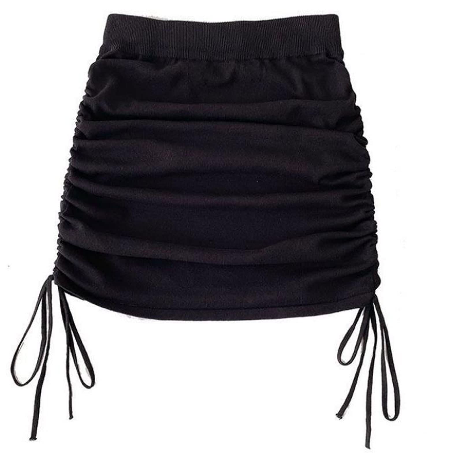 Falda de verano para mujer, suave, elegante, por encima de la rodilla, elegante, vintage, plisada, lisa, ajuste femenino