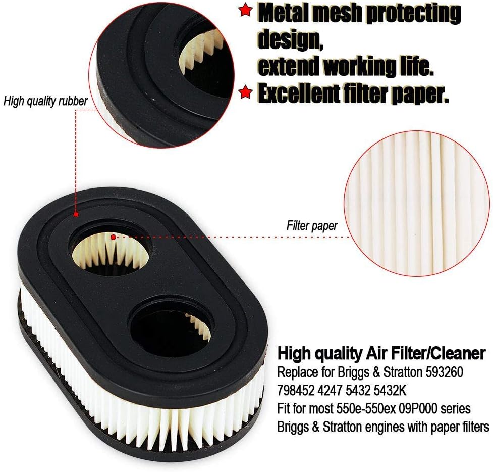 OxoxO Air Filter Cleaner Cartridge Compatible with Briggs & Stratton 798452 593260 4247 5432 5432K Engine Lawnboy Lawnmower Compatible with Stens 102-851 Oregon 30-168 Rotary 14364 - Image 5