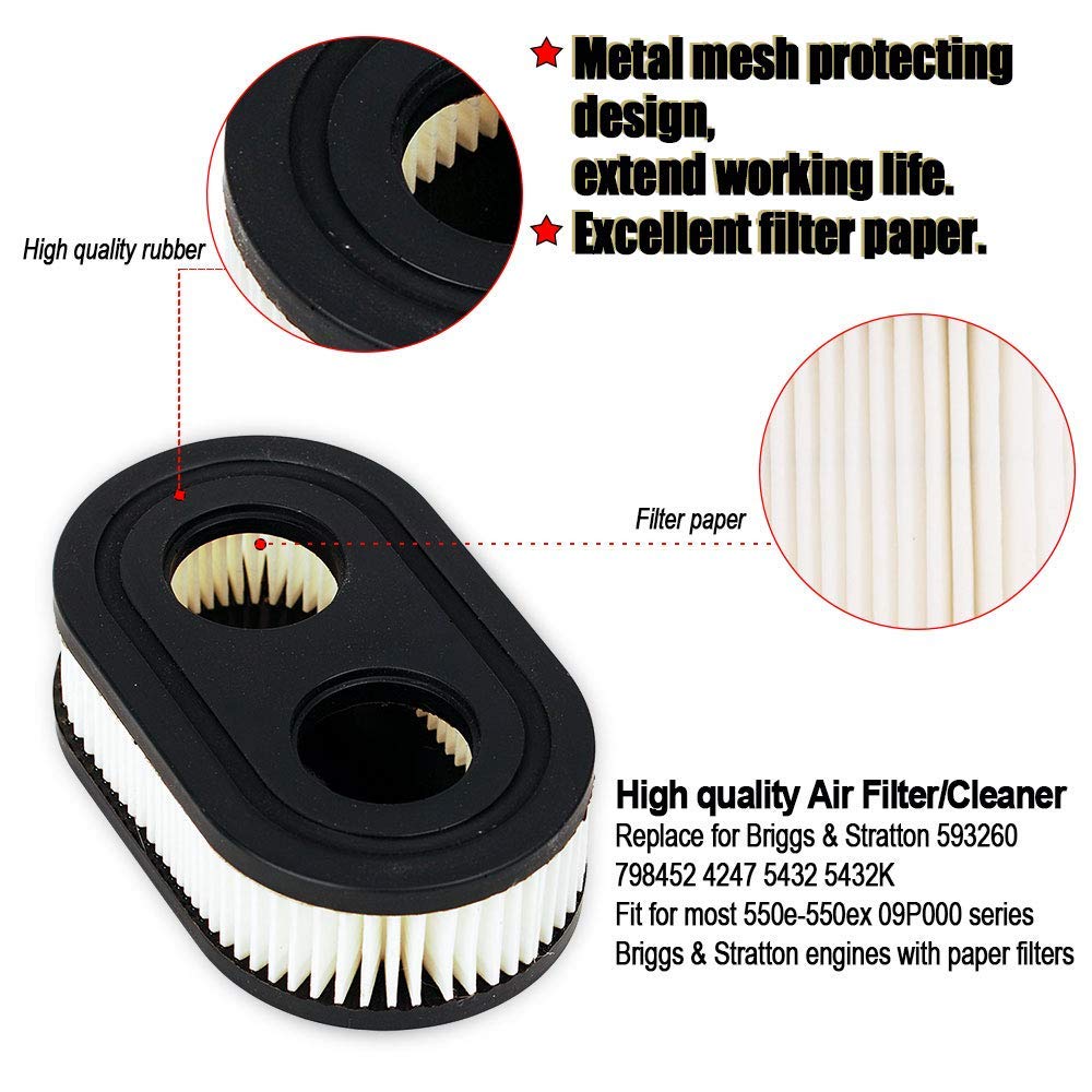 5 Confezioni Tosaerba Filtro Aria Detergente Per Briggs & Stratton - Foto 8