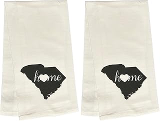 2 Pcs, 100% Cotton South Carolina State Flour Sack Printed Kitchen Towels with Sentiments Home. Size: 20" X 28". Inspired by The State WE Call Home.
