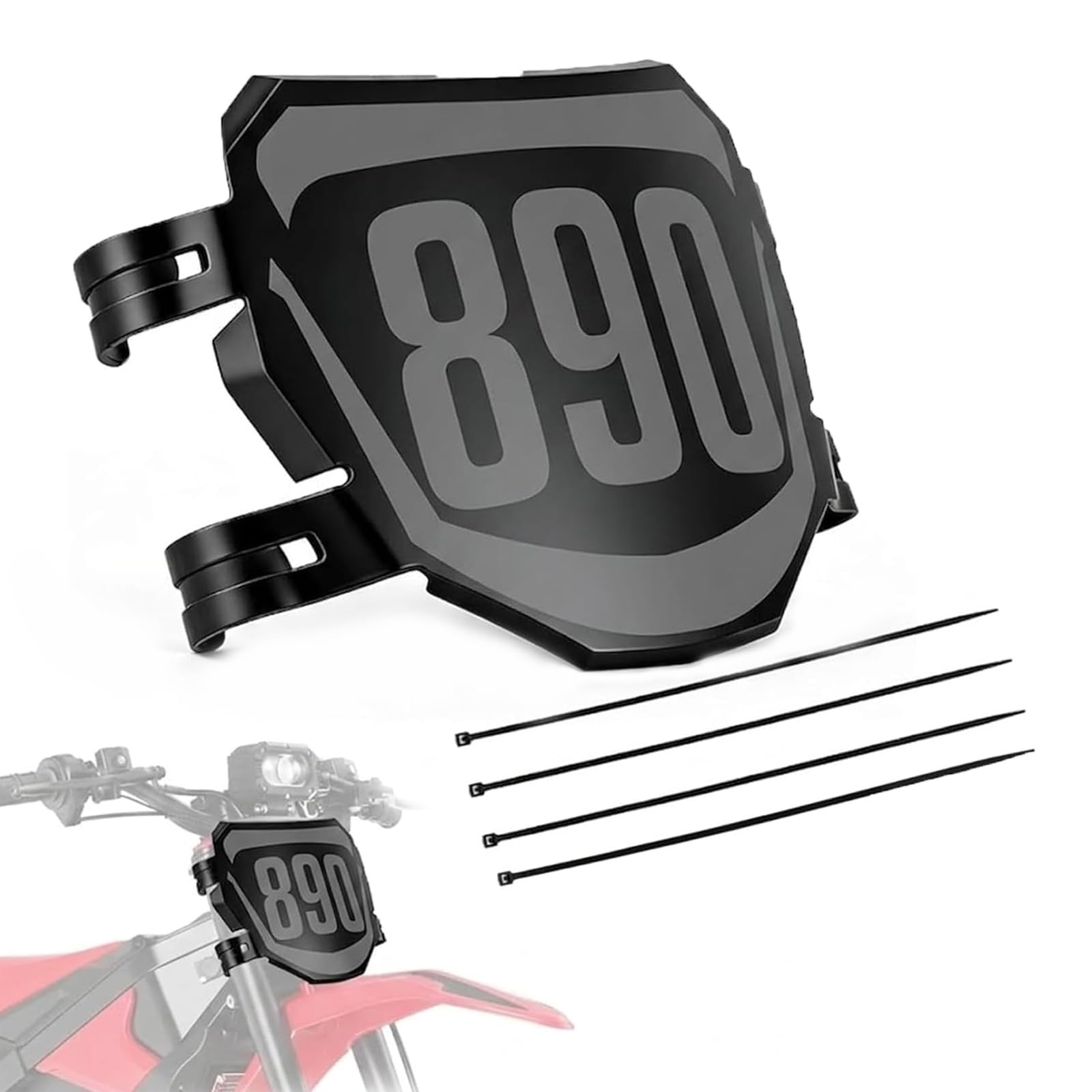 JFG RACING Electric Dirt Bike Universal Number Plate &amp; Sticker,PP Plastic
