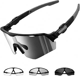 Selbsttönende Fahrradbrille für Herren Damen -Photochromic Sportbrille UV400 Schutz Sonnenbrille für Radfahren Ultraleicht Laufbrille MTB Laufen & Outdoor-Sport Wandern Angeln