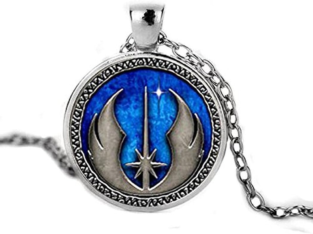 Fashion Glass Dome Art Neckalce Jedi Order Logo Emblem Pendant Necklace Jedi Order Inspired Pendant Necklace Glass Cabochon Necklace Birthday Anniversary Valentine'S Day Christmas'S Day Graduation Gift For Men For Women