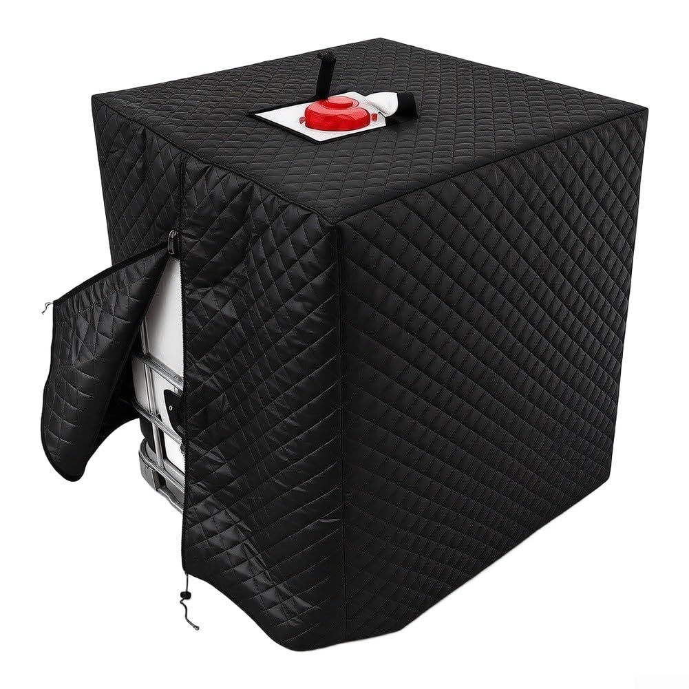 Quilted for ibc Tank Cover 1000L Insulated Oxford Fabric Quilted(Black)