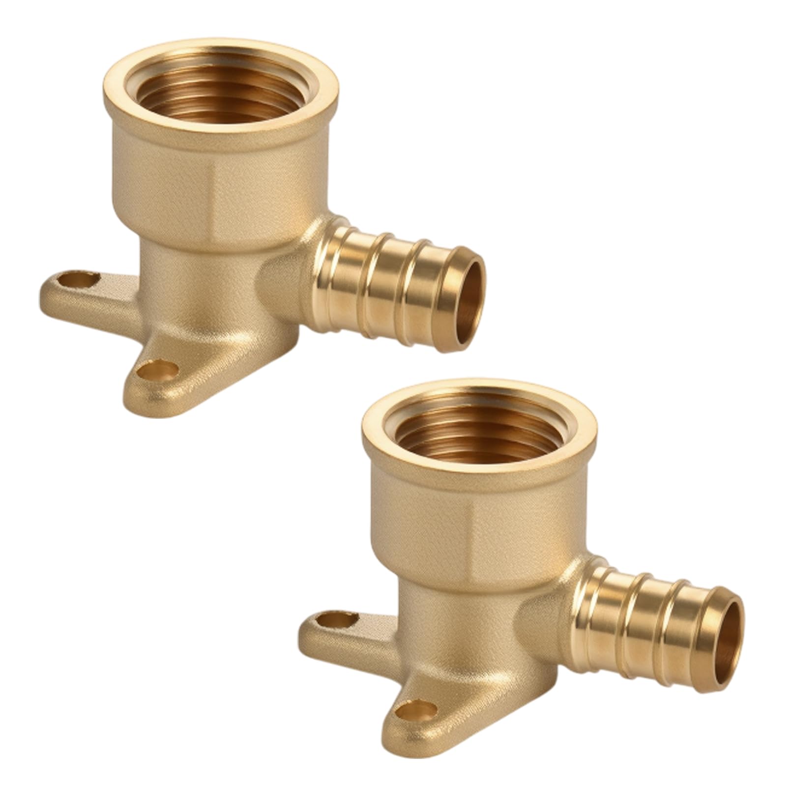 INJOYTEC 2-Pack 1/2 Inch Expansion Drop Ear Elbow, 90 Degree Drop Ear Elbow for PEX-B Pipe, 1/2 Inch x 1/2 Inch Female NPT Drop-Ear Elbow Brass Fittings, Full Port for PEX Pipes in Plumbing Jobs