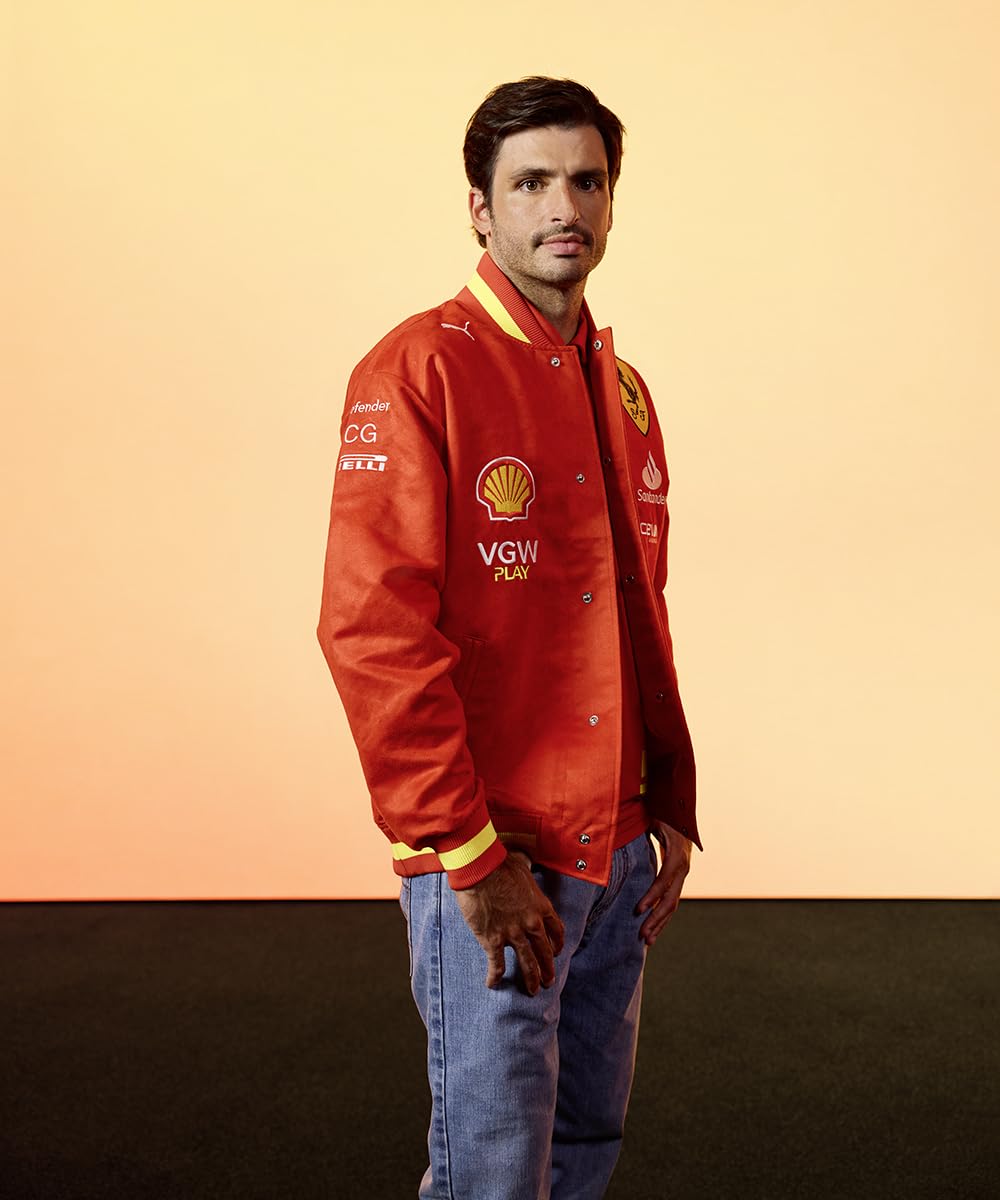 PUMA Veste d'équipe Scuderia Ferrari 2024 pour hommes - Rouge Brûlé