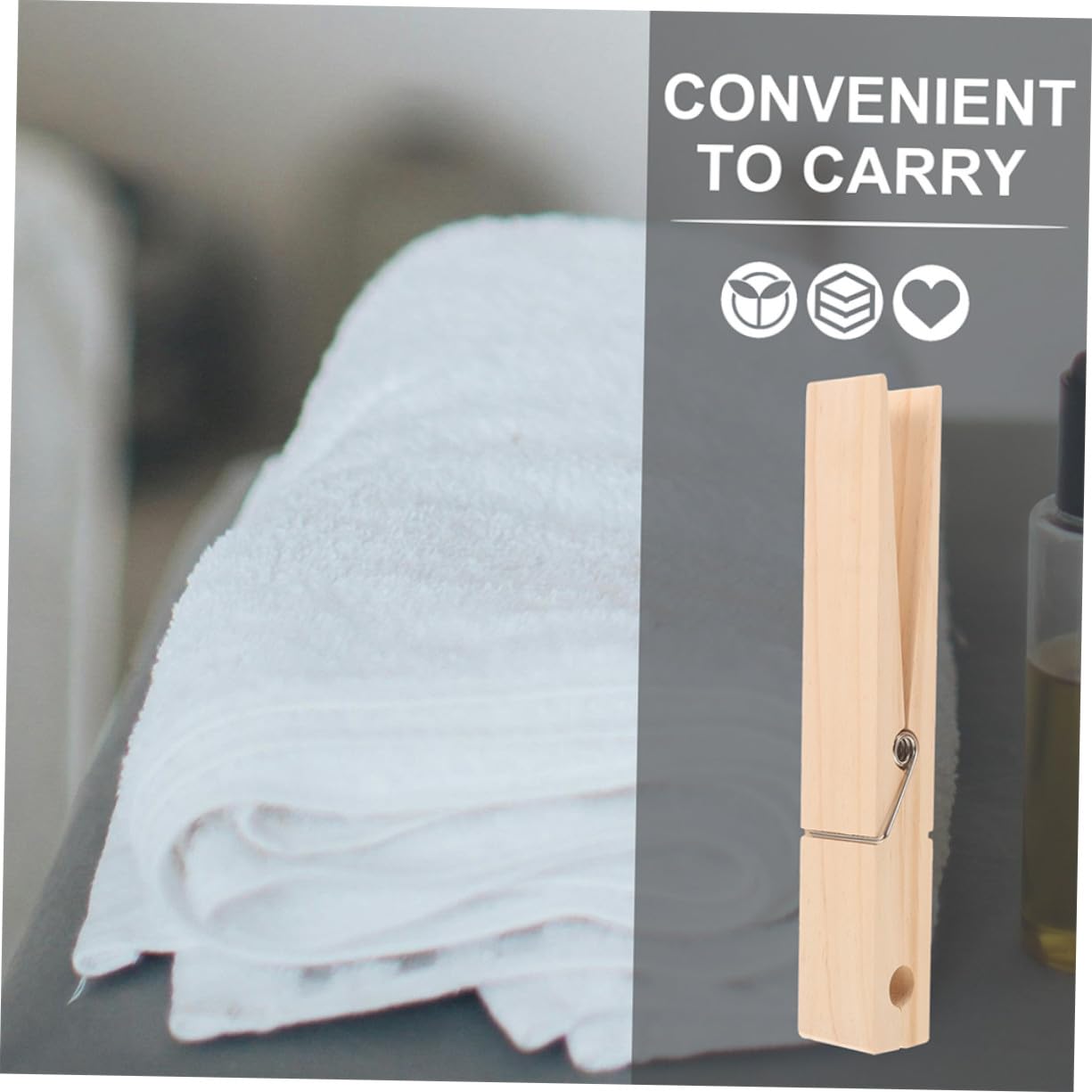 Ciieeo 2pezzi Molletta in Legno Per Asciugamani Mollette Giganti in Legno Per Vestiti Grandi Mollette Per Bucato Resistente e Duraturo