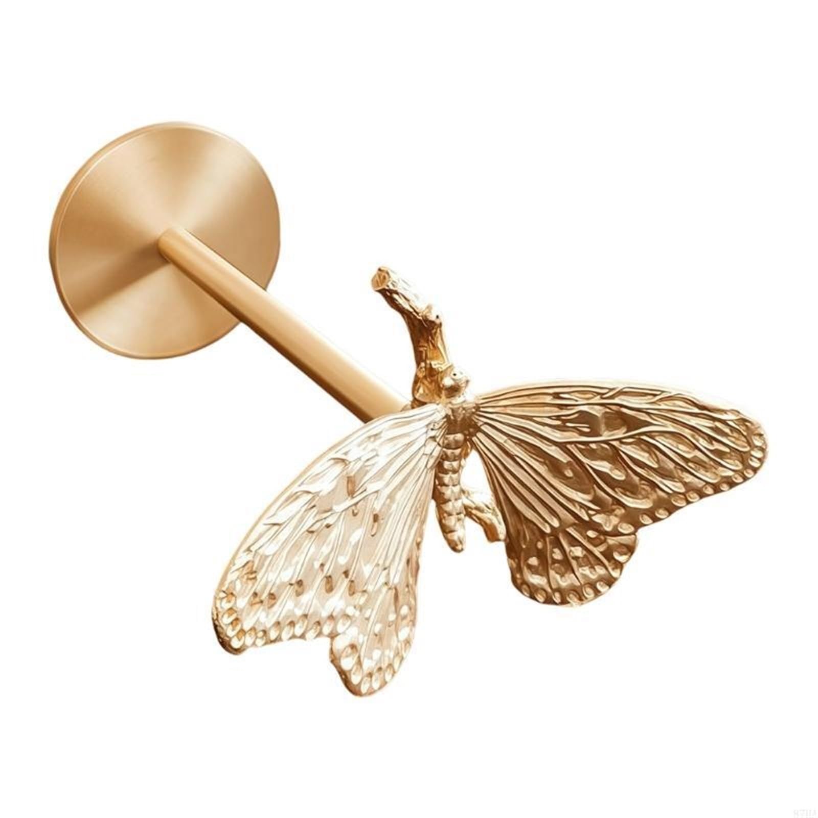 Brass Curtain Tieback Hook Curtain Tiebacks Holdbacks Metal Hooks Pull Backs Tie Wall Mounted Holders(Butterfly)