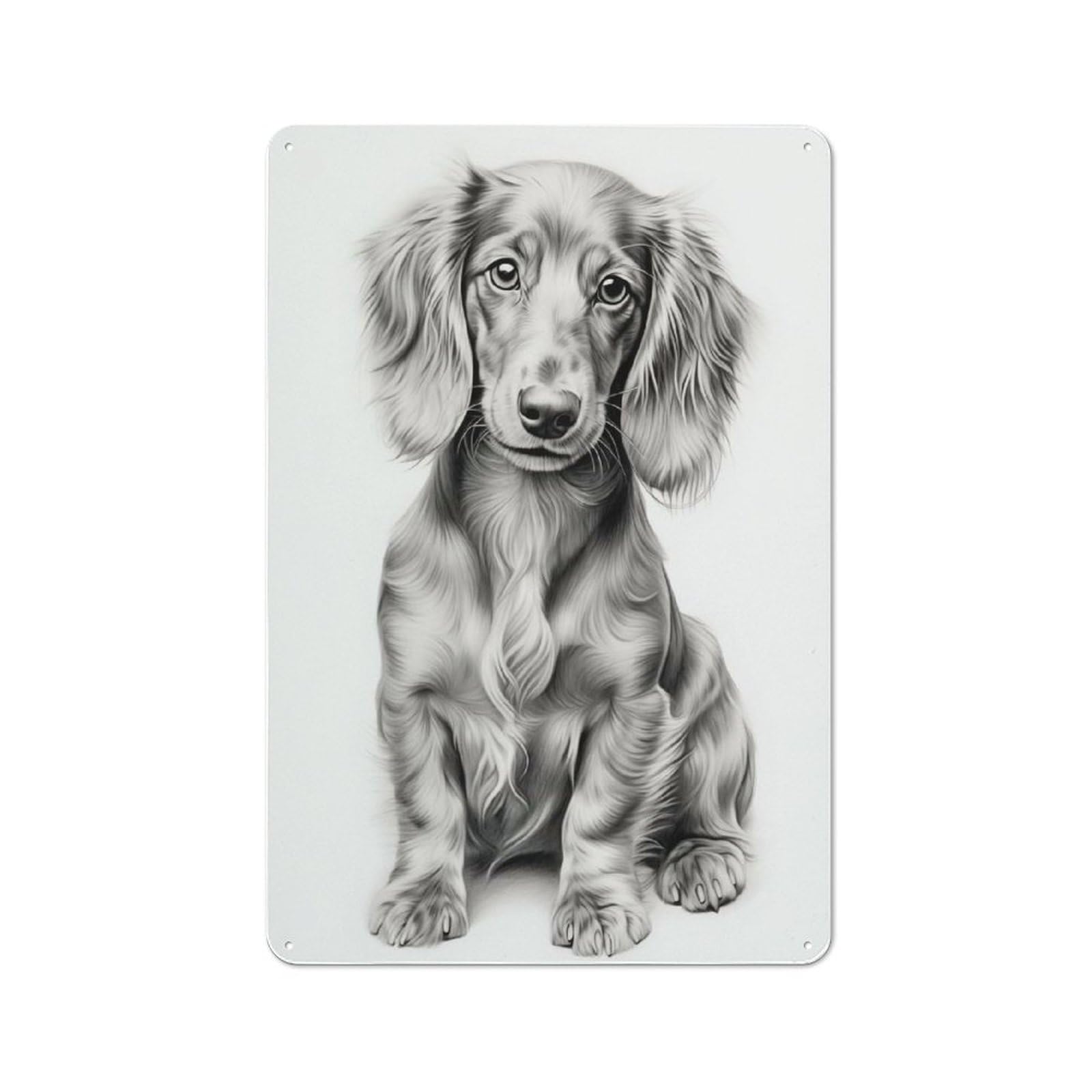 Dachshund Retro-style Tin Sign 30x20cm for Café Or Restaurant, for Cooler-season Styling in Café And Restaurant