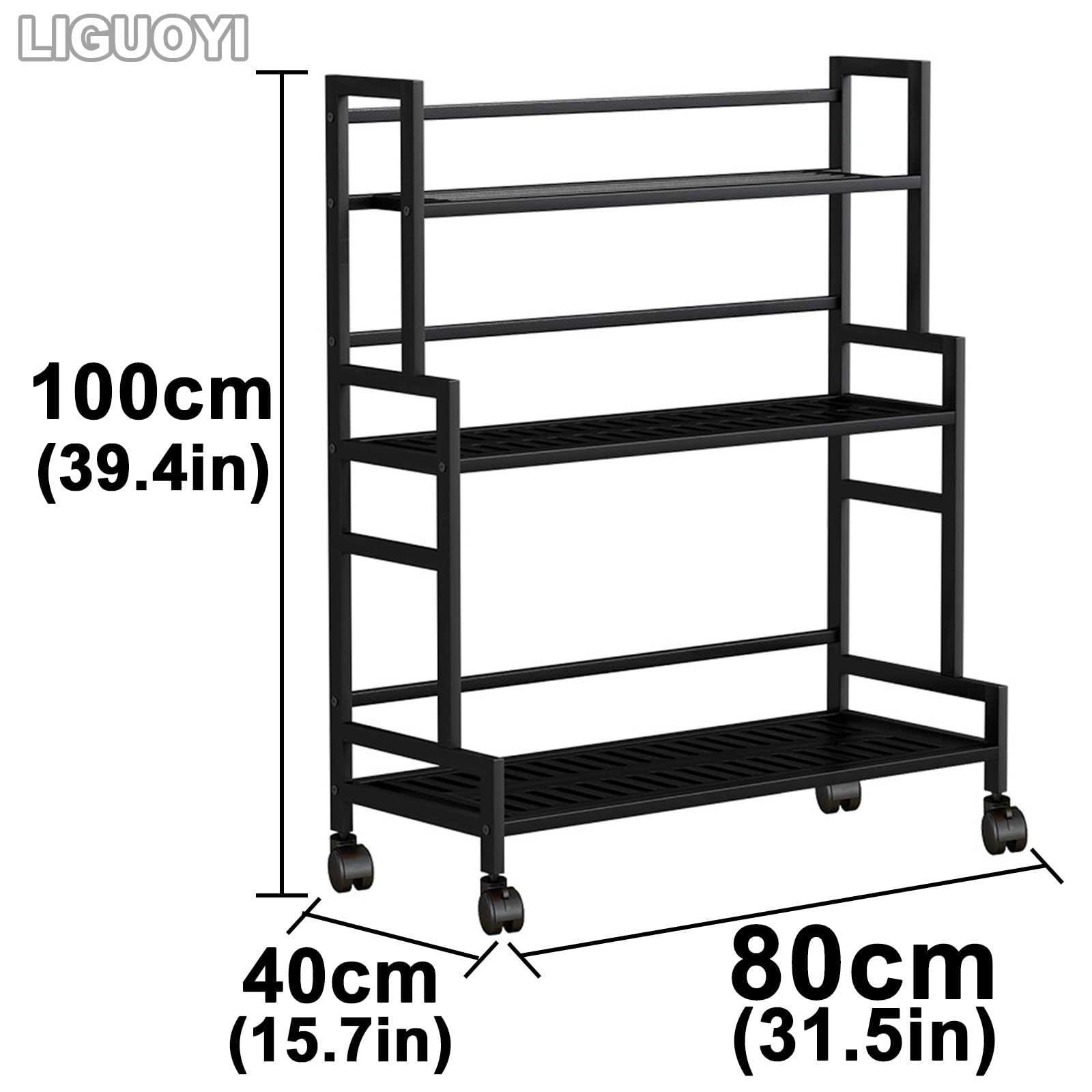 LIGUOYI Scaffale Porta Piante In Metallo 3 Ripiani Stand Di Piante Da Interno 80×40×100 Cm Espositore Per Piante Risparmio Di Spazio Scaffali Organizzatore Scarpiera Scaffale Scaffale A Scalas