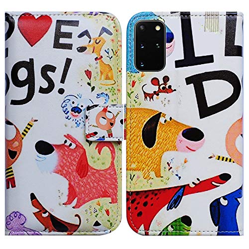 Samsung S20 Plus Case,Galaxy S20 Plus Case,Bcov Colorful Cute Dogs Leather Flip Phone Case Wallet Cover with Card Slot Holder Kickstand for Samsung Galaxy S20 Plus / S20+