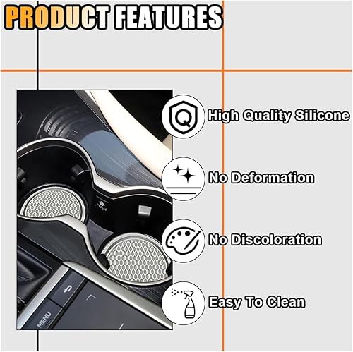 Miniatura 4 de 4 posavasos para automóvil, 2.7 pulgadas, diseño de panal de abeja, antideslizante, integrado en adornos, portavasos universal para la mayoría de