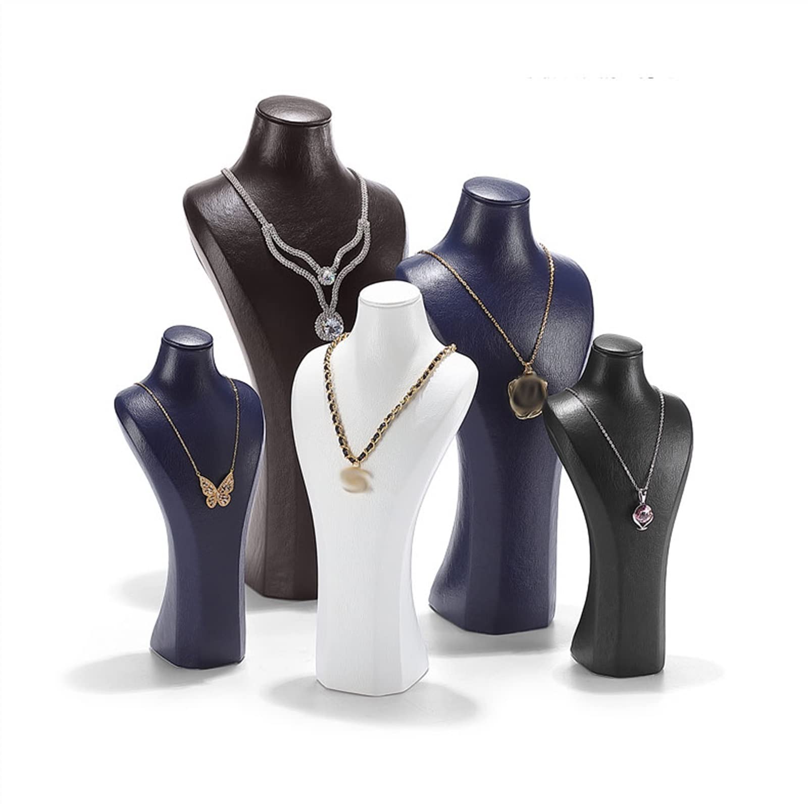 Schmuckaufbewahrung Lederschmuck-Büsten-Halsketten-Ausstellungsstand-Messe | Schmuckhalter Halskette Kette Büste(Mittel)