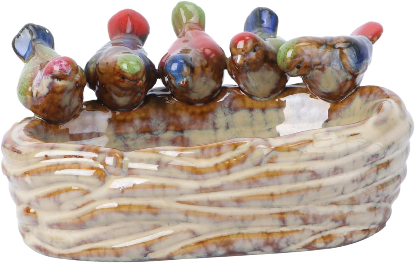 balacoo 1pc Ceramic Bird Feeder and Decorative Adornment for Outdoor Use Elegant and Design for Bird and Garden Decor